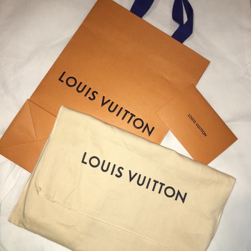 Louis Vuitton gift bag, dust bag and envelope